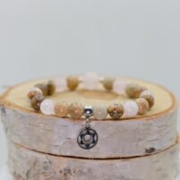 Bracelet Jaspe paysage et Opale rose