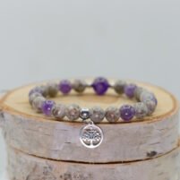Bracelet Jaspe maïfanite et Améthyste