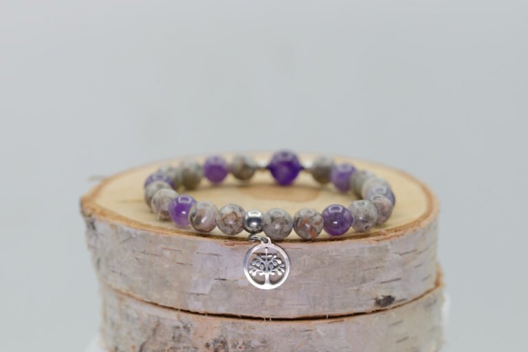 Bracelet Jaspe maïfanite et Améthyste
