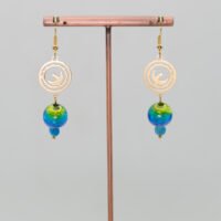 Boucles d'oreilles Apatite et verre argenté