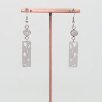 Boucles d'oreilles Quartz rose bourgeons