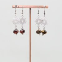 Boucles d'oreilles Soleil pierres facettées