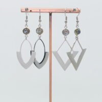 Boucles d'oreilles géométriques Labradorite