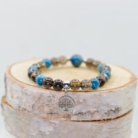 Bracelet Apatite et Quartz fumé