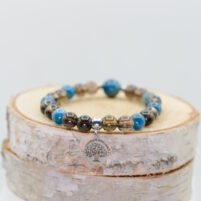 Bracelet Apatite et Quartz fumé