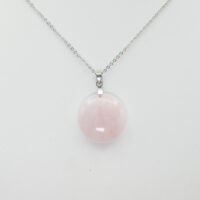 Pendentif Quartz rose rond