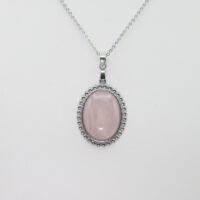 Pendentif Quartz rose ovale