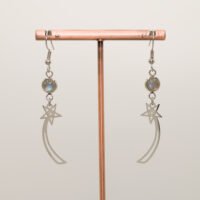 Boucles d'oreilles Labradorite étoiles filantes