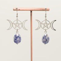 Boucles d'oreilles Sodalite triple lune
