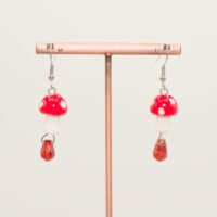 Boucles d'oreilles Cornaline champignons