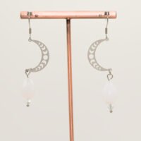 Boucles d'oreilles phases Lune Calcédoine
