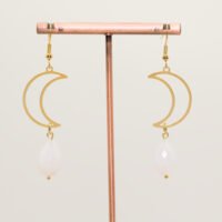 Boucles d'oreilles lune Calcédoine