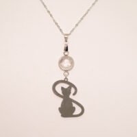 Pendentif chat Cristal de roche