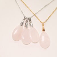 Pendentifs quartz rose goutte