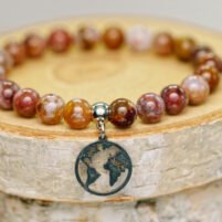 bracelet agate mousse rouge