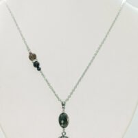 sautoir pharaon quartz fumé, grenat, spinelle