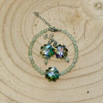 parure aventurine verte trèfles