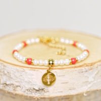 bracelet perles de culture et corail