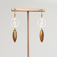 boucles d'oreilles oeil de tigre clefs de sol