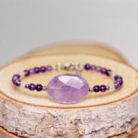 Bracelet améthyste et quartz rose