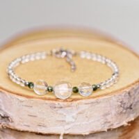 bracelet cristal de roche et séraphinite
