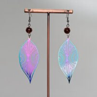 boucles d'oreilles lépidolite mica tribales