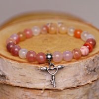 bracelet agate rose du Botswana