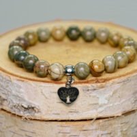 bracelet jaspe feuille argent