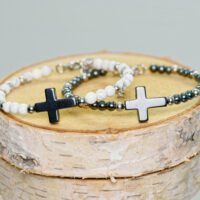 bracelet croix hématite howlite