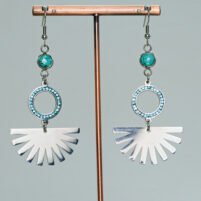 Boucles d'oreilles turquoises éventails