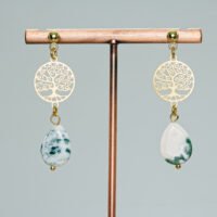 Boucles d'oreilles agate arbre arbre de vie