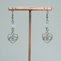 Boucles d'oreilles aigue-marine oeil protecteur