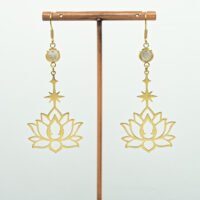 Boucles d'oreilles péristérite lotus et Bouddha
