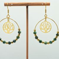 Boucles d'oreilles créoles turquoise africaine