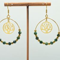 Boucles d'oreilles créoles turquoise africaine