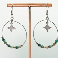 Boucles d'oreilles créoles turquoise africaine