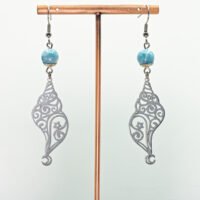 Boucles d'oreilles larimar coquillage