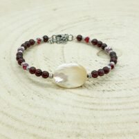 Bracelet grenat et nacre