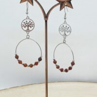 Boucles d'oreilles grenat hessonite