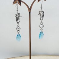 Boucles d'oreilles howlite hippocampe