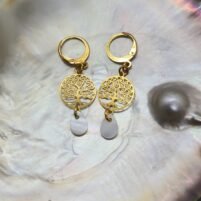 Boucles d'oreilles nacre arbre de vie