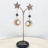 Boucles d'oreilles jais de Mongolie