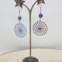 Boucles d'oreilles dumortierite toile