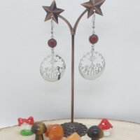 Boucles d'oreilles cornaline forêt féérique