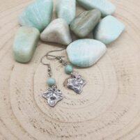 Boucles d'oreilles amazonite lierre
