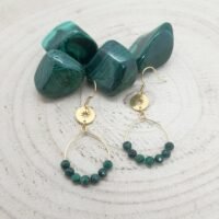 Boucles d'oreilles créoles malachite