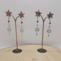 Boucles d'oreilles lotus opale rose ou angélite