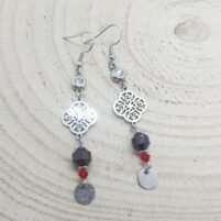 Boucles d'oreilles grenats mandalas