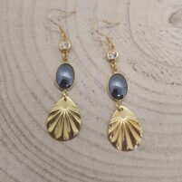 Boucles d'oreilles hématite strass