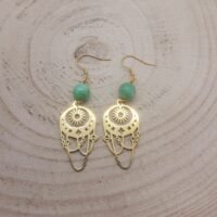 Boucles d'oreilles chrysoprase dreamcatcher